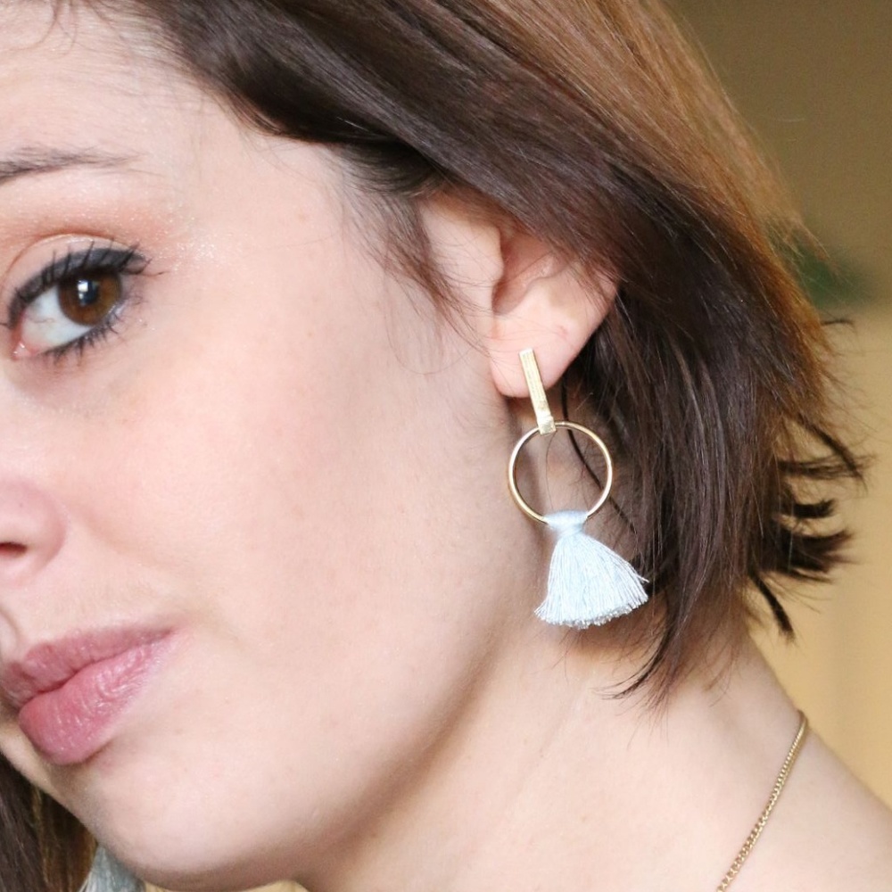 Blue Tassel Earrings